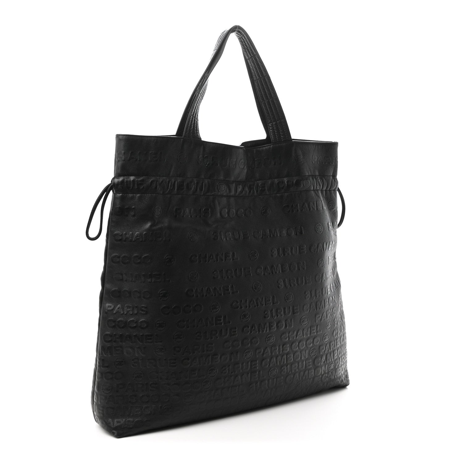 Calfskin Unlimited Drawstring Tote Black