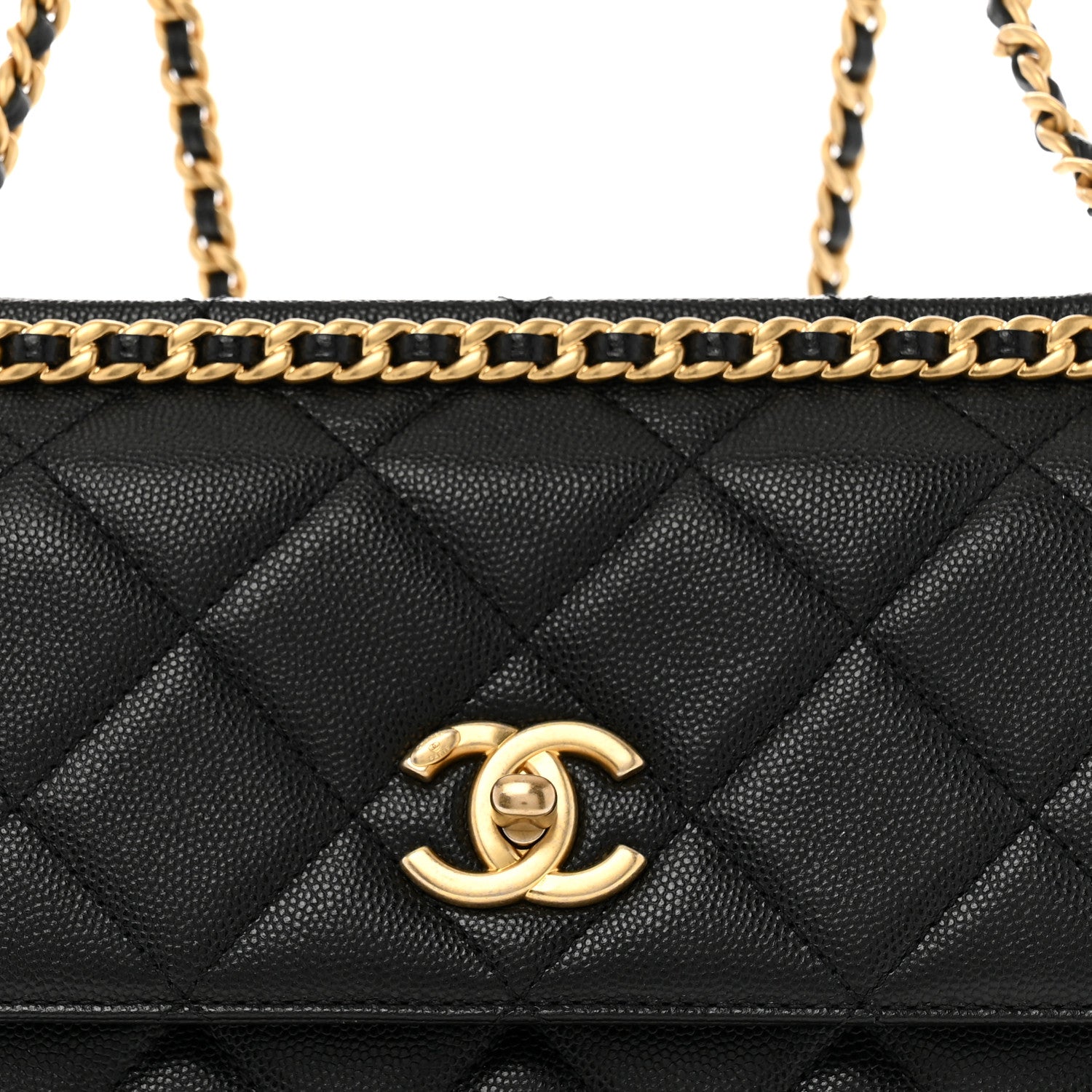 Caviar Quilted Chain Backpack Black