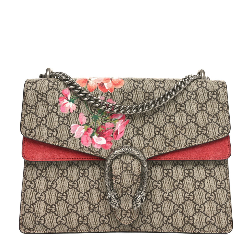 GG Supreme Monogram Blooms Medium Dionysus Shoulder Bag Beige Multicolor Dry Rose