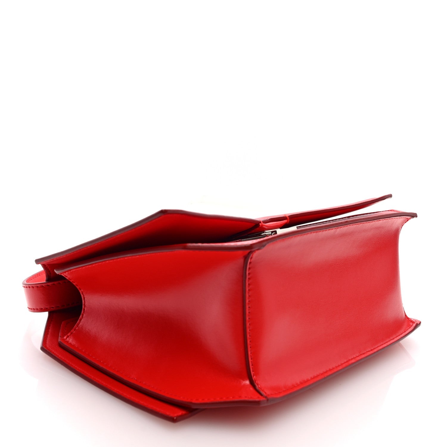 Calfskin Bow Cut Shoulder Bag Red
