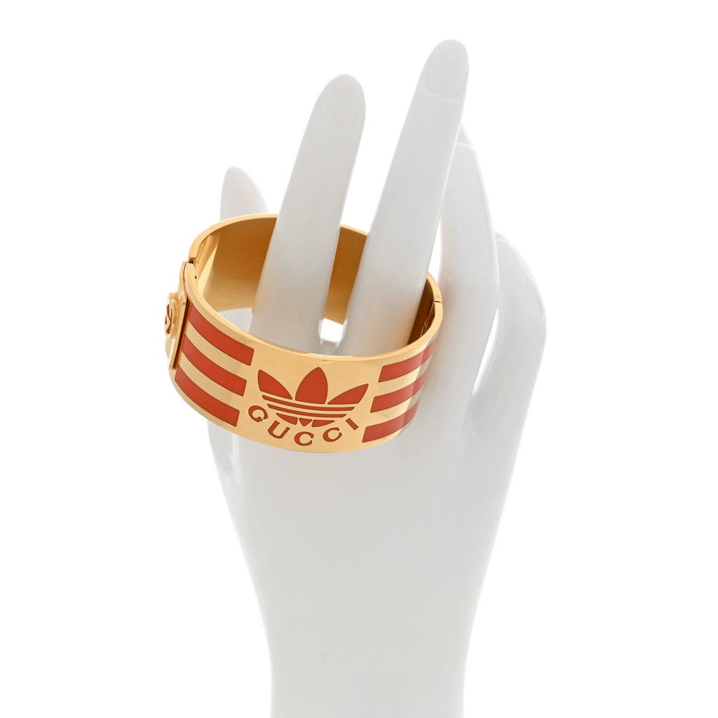 X ADIDAS Metal Enamel Cuff Bracelet S Orange