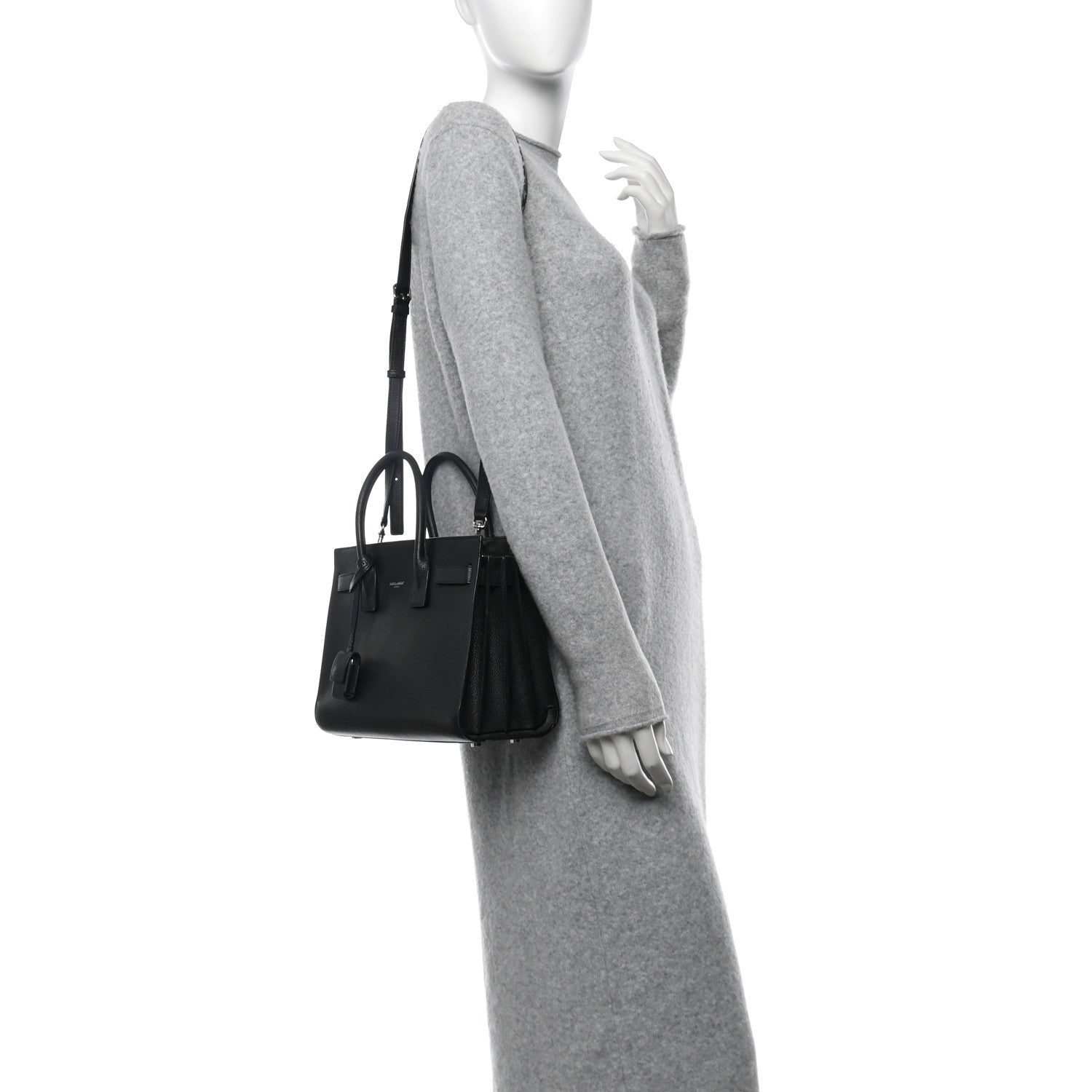 Grained Calfskin Small Sac De Jour Black