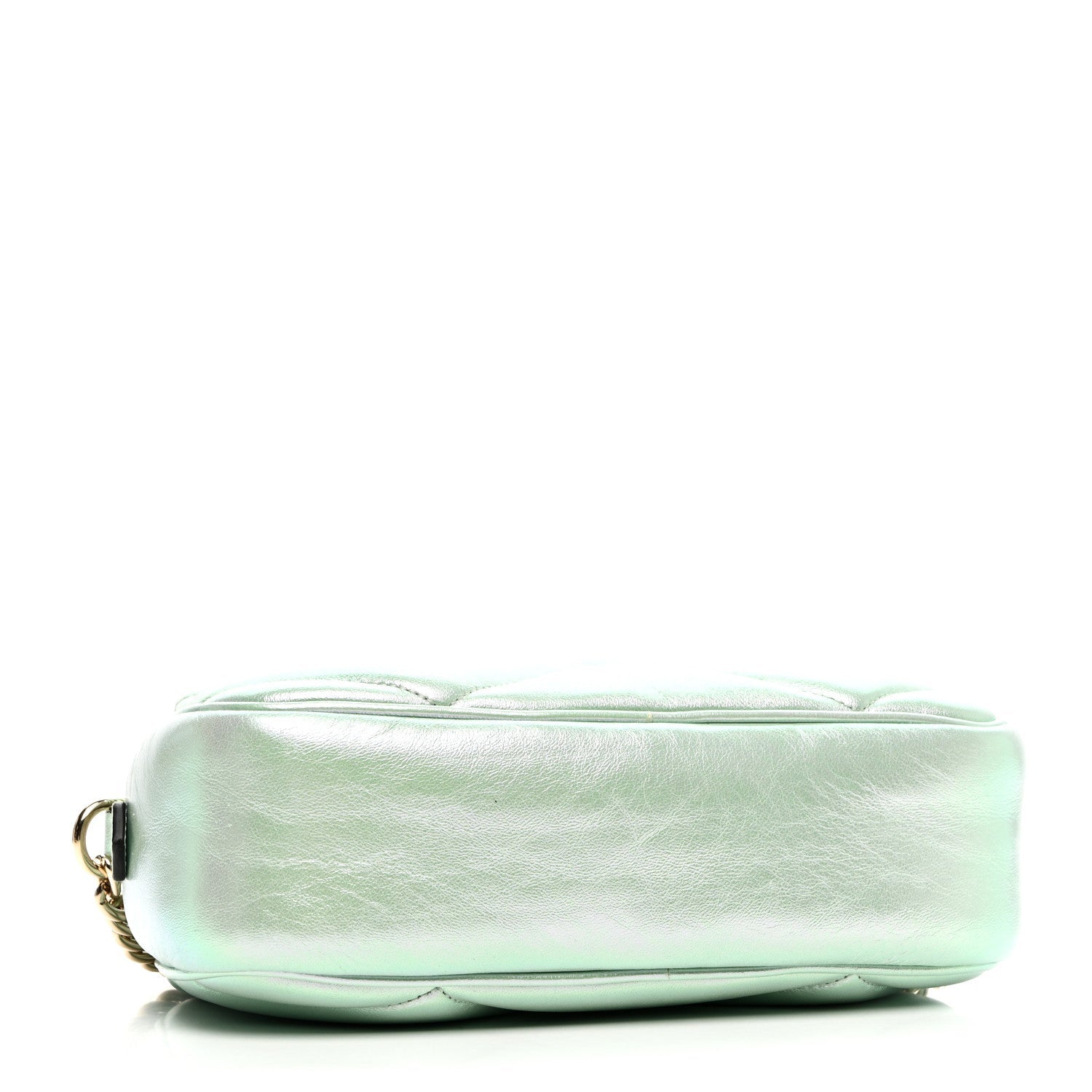 Iridescent Nappa Chevron Matelasse Small GG Marmont Chain Shoulder Bag Iridescent Salvy Green