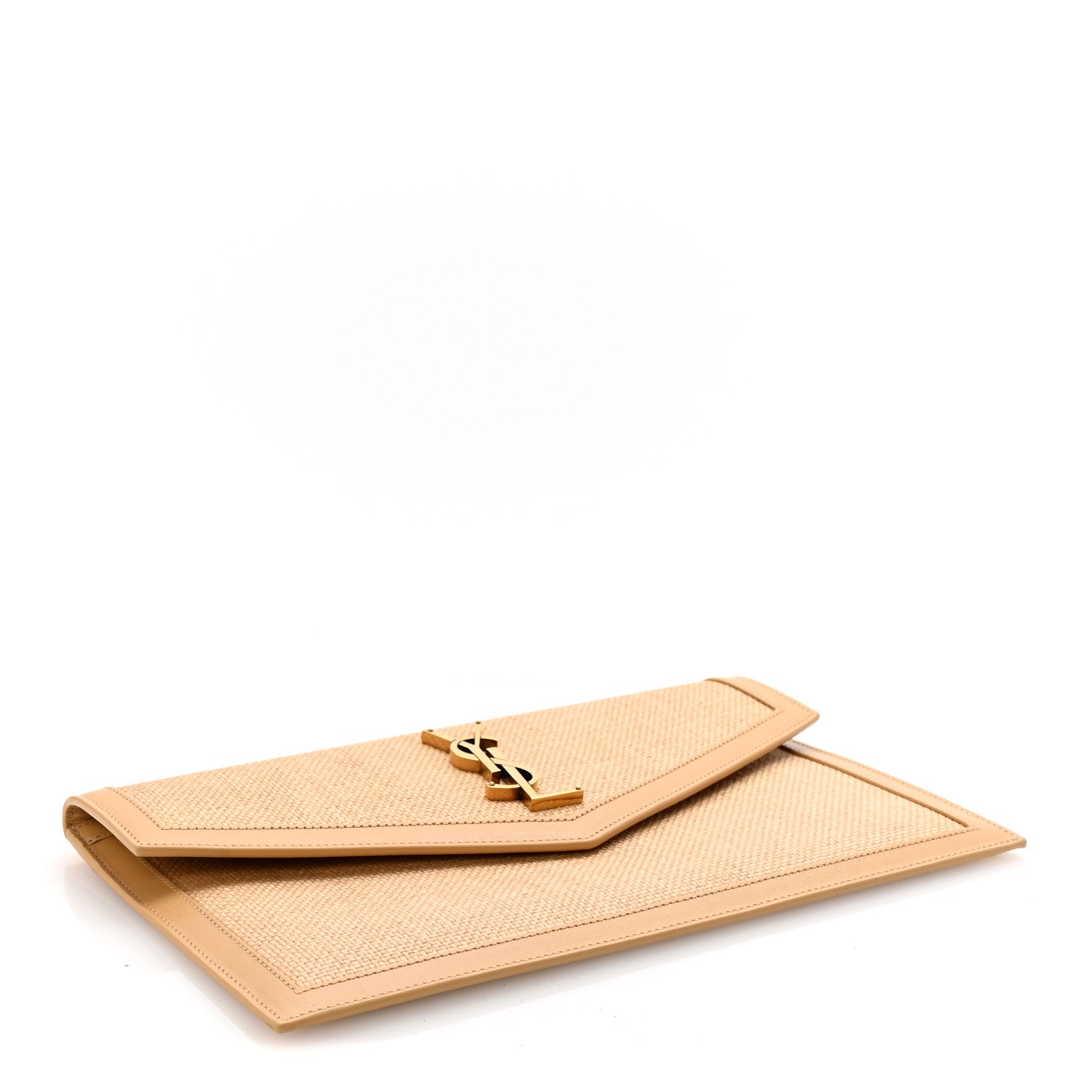 Micro Raffia Uptown Pouch Natural Hay Blush