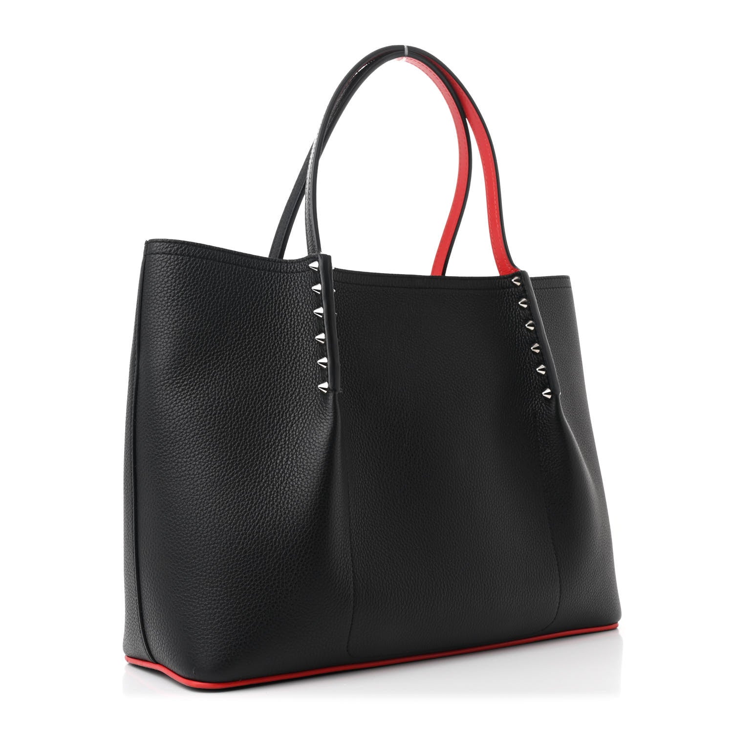 Calfskin Empire Spiked Small Cabarock Shopper Tote Black