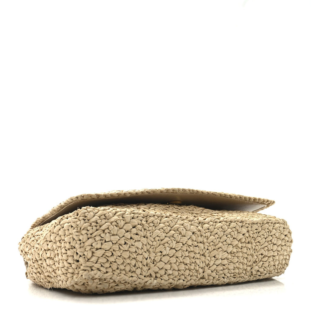 Raffia Monogram Medium Jamie Natural Avorio