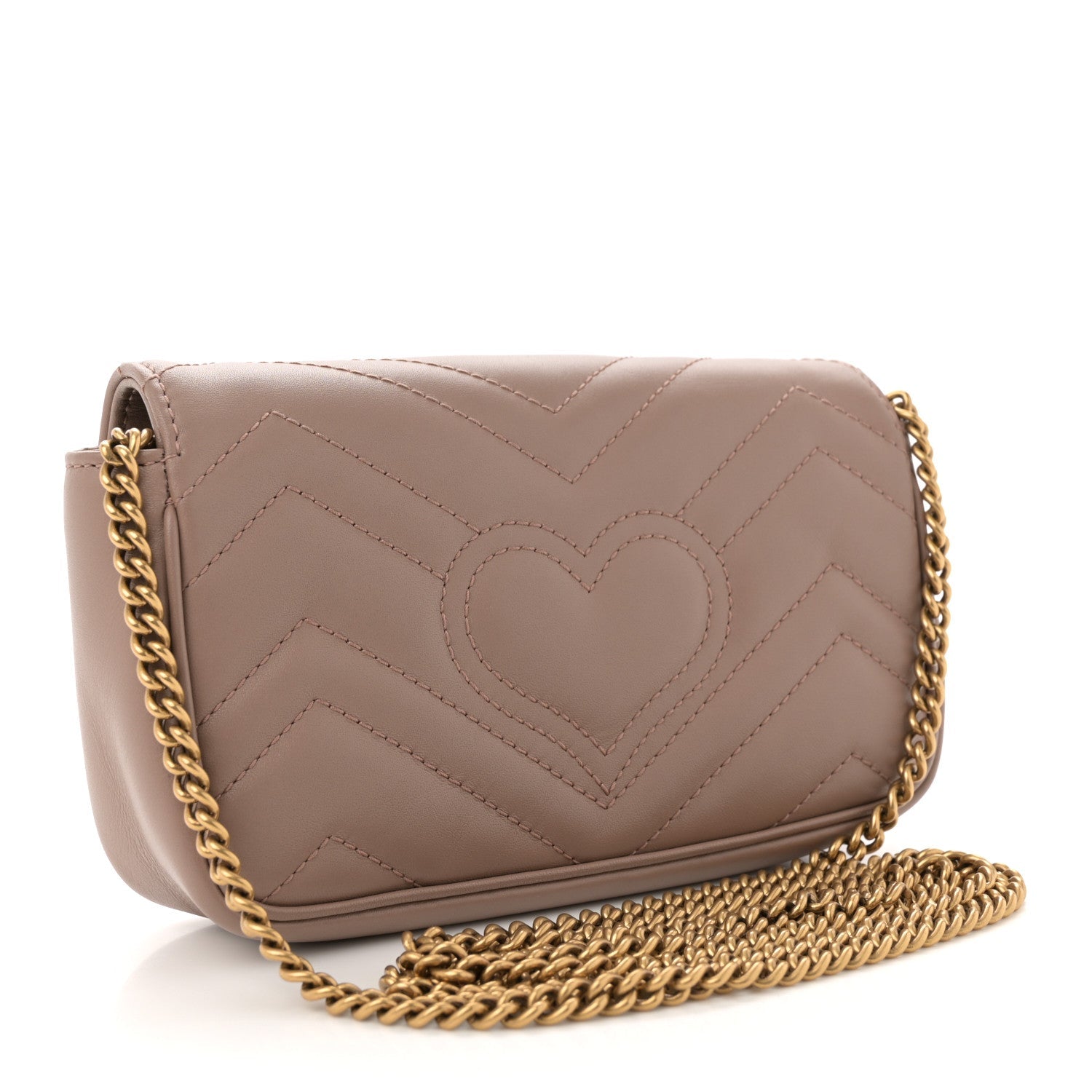 Calfskin Matelasse Super Mini GG Marmont Shoulder Bag Porcelain Rose