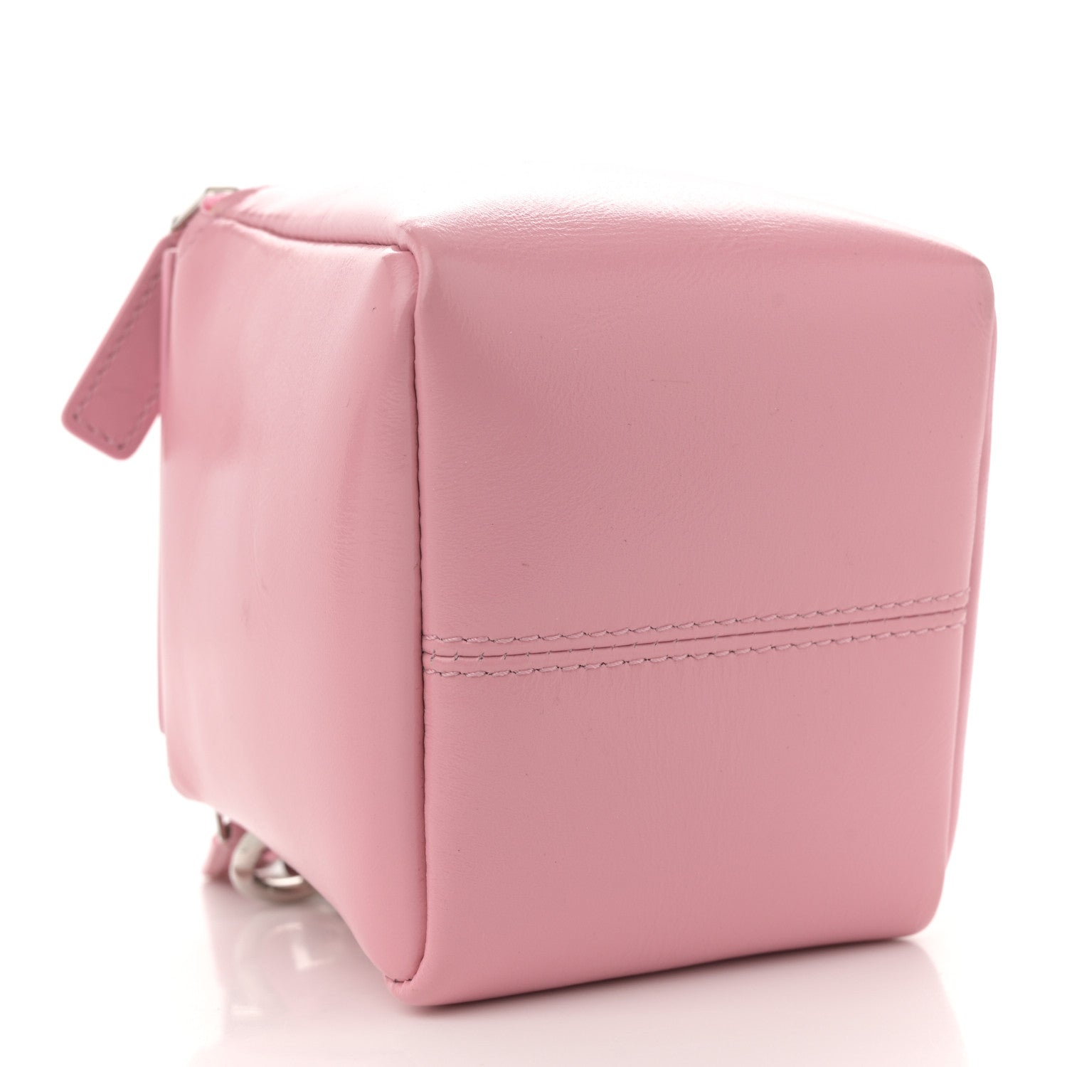 Patent Calfskin Mini Cube Pandora Chain Shoulder Bag Pink