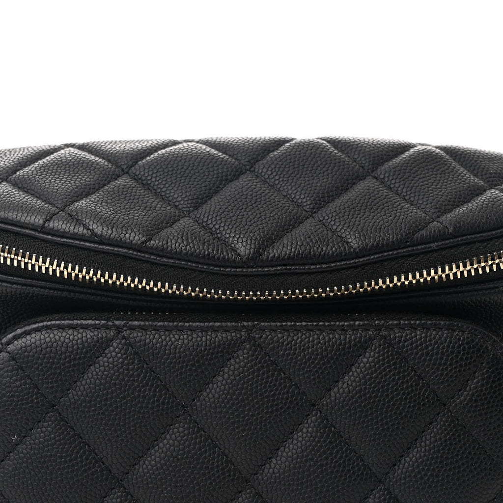Caviar Quilted Business Affinity Waist Belt Bag Black