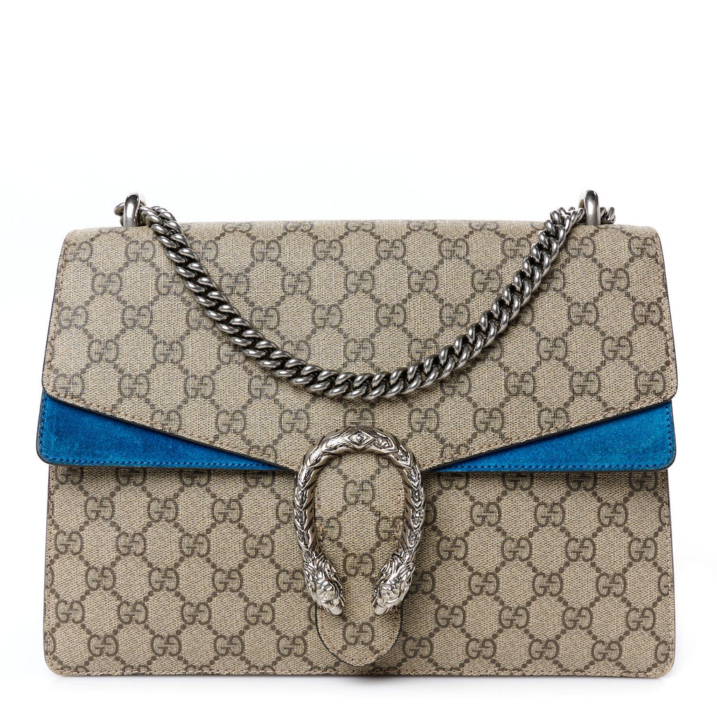 GG Supreme Monogram Medium Dionysus Shoulder Bag Blue