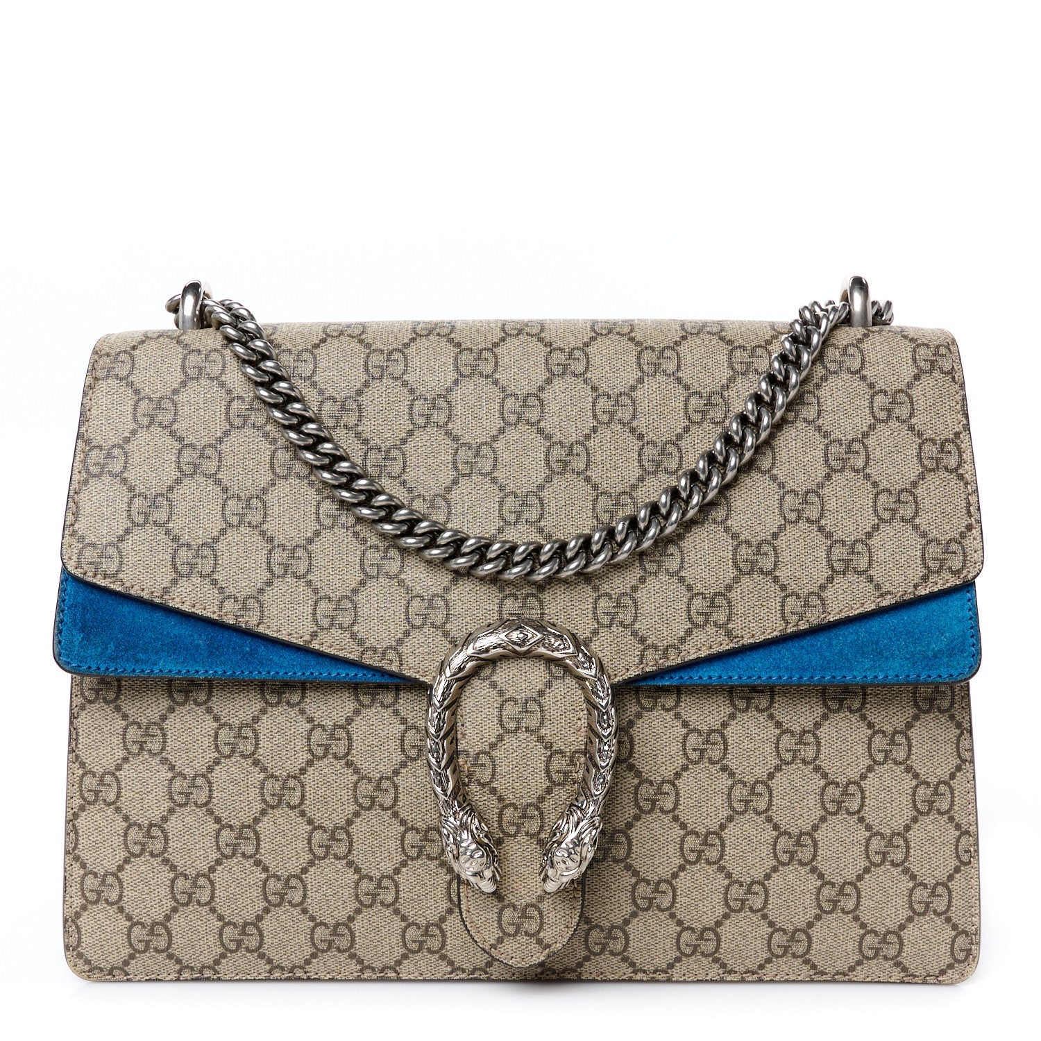 GG Supreme Monogram Medium Dionysus Shoulder Bag Blue