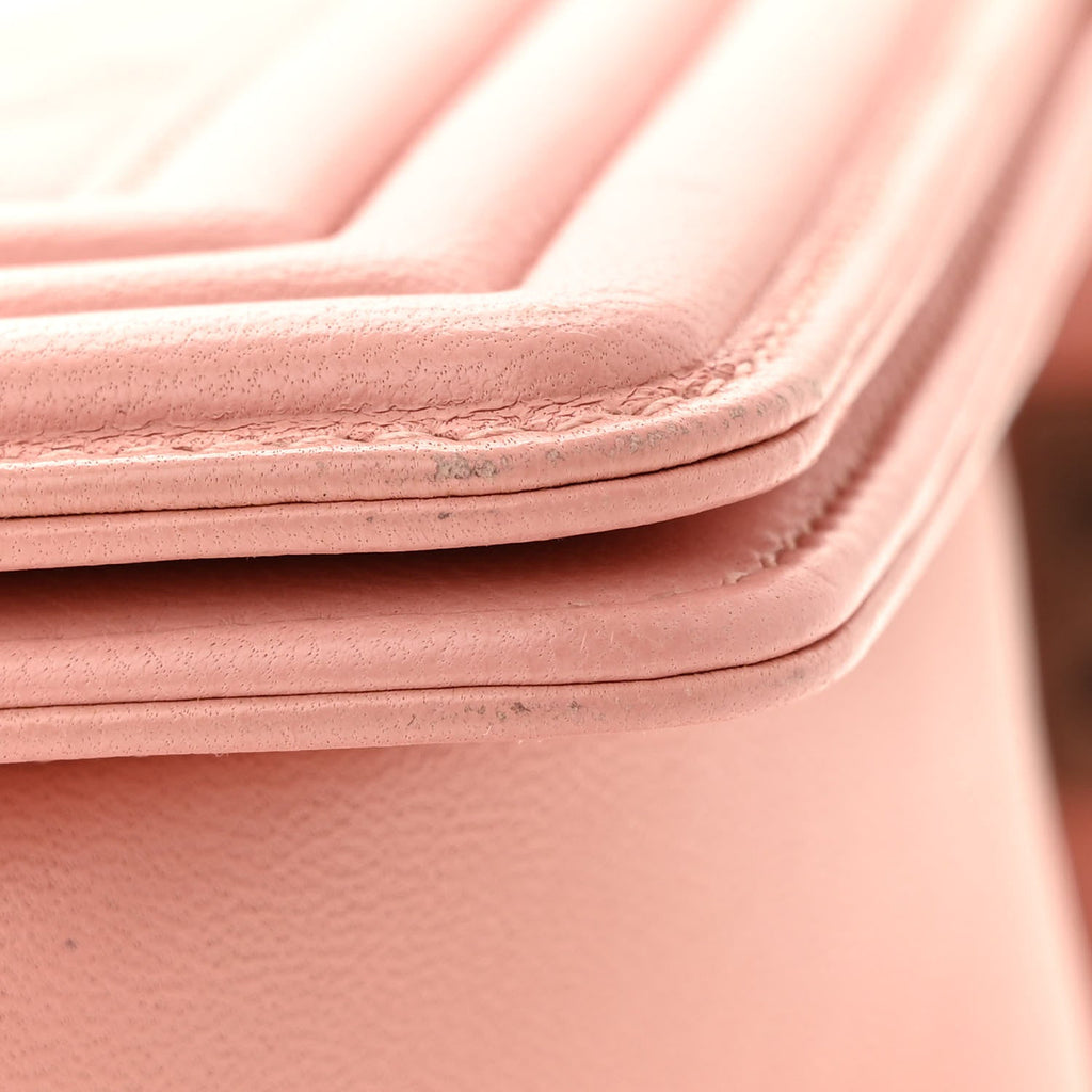 Lambskin Quilted New Medium Boy Flap Light Pink