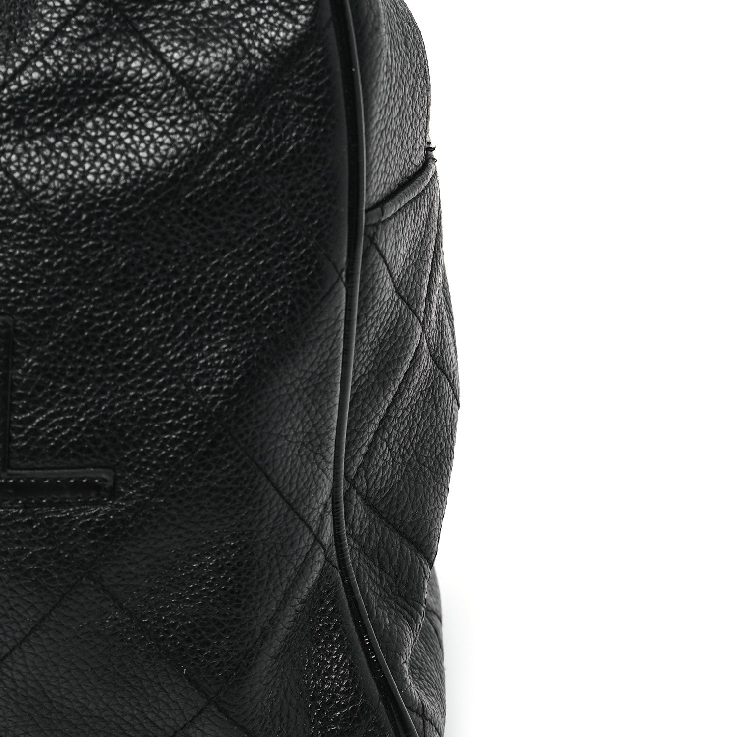 Calfskin Patent Quilted Bowler Black