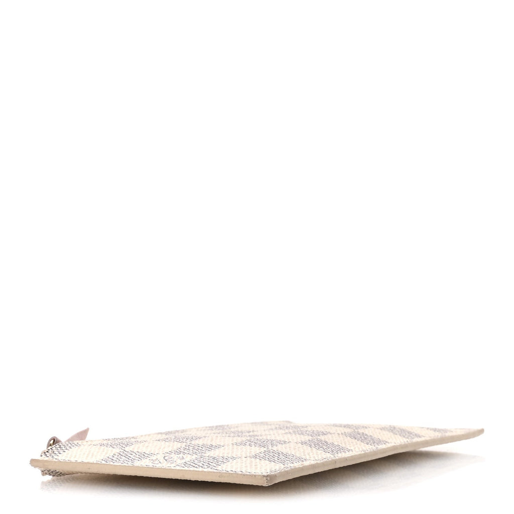 Damier Azur Felicie Chain Wallet Zippered Insert Rose Ballerine