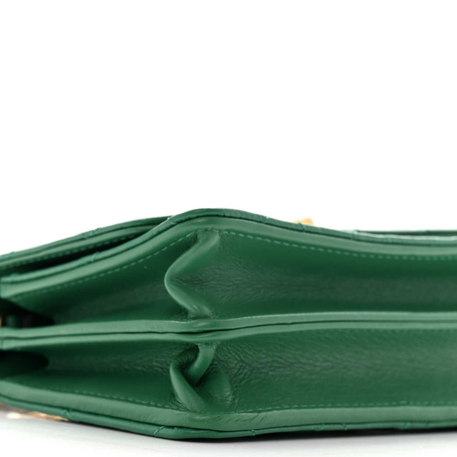 Aged Calfskin Quilted Mini Reissue Wallet On Chain WOC Green