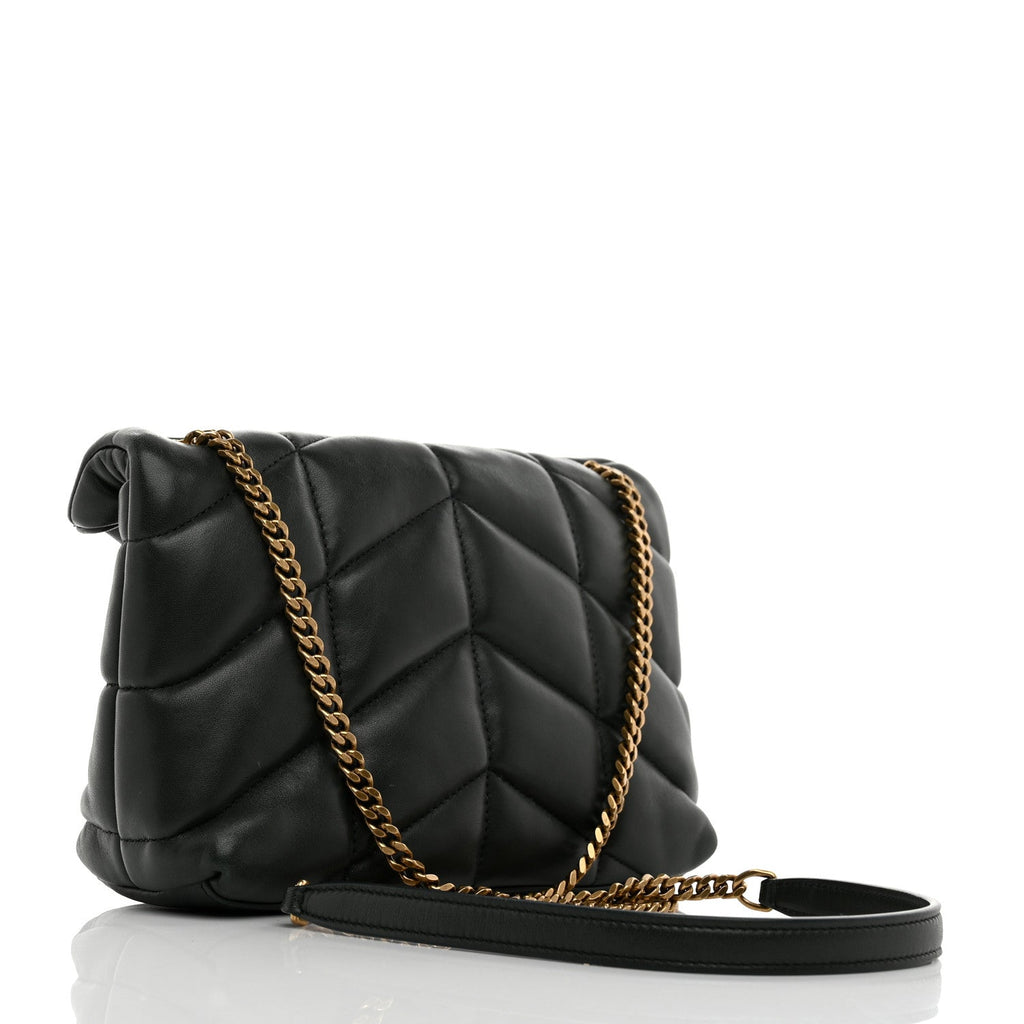 Lambskin Quilted Toy Loulou Puffer Monogram Chain Satchel Vert Fonce