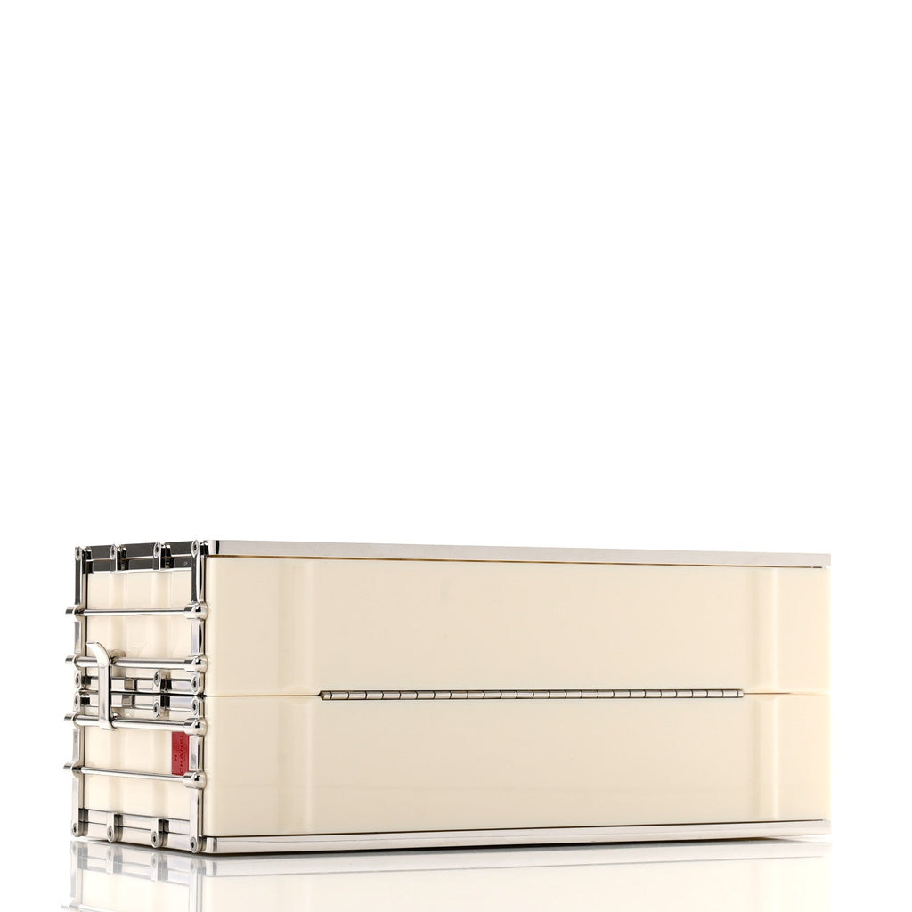Resin Enamel CC Shopping Container Minaudiere Clutch  Black White Red