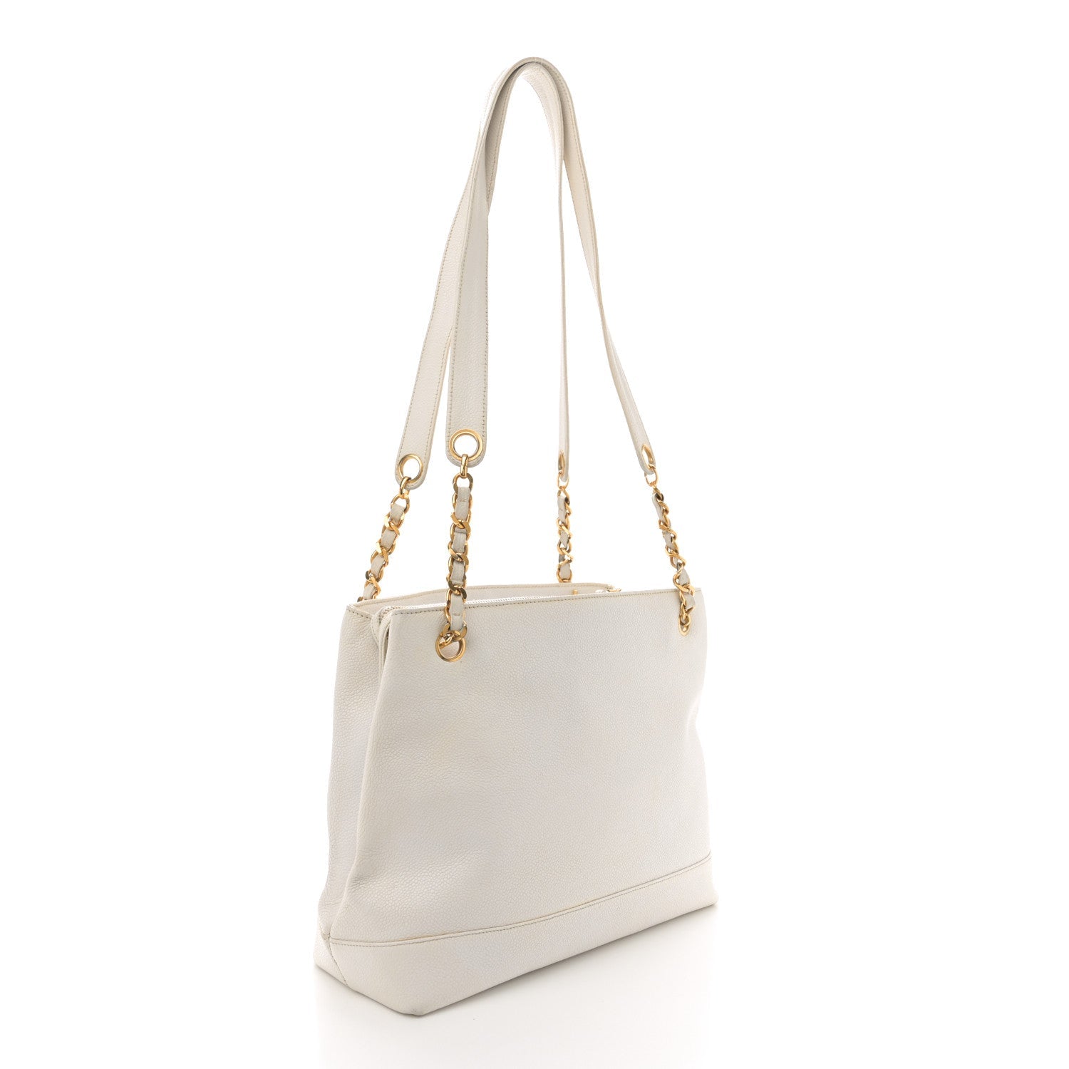 Caviar CC Shoulder Bag White