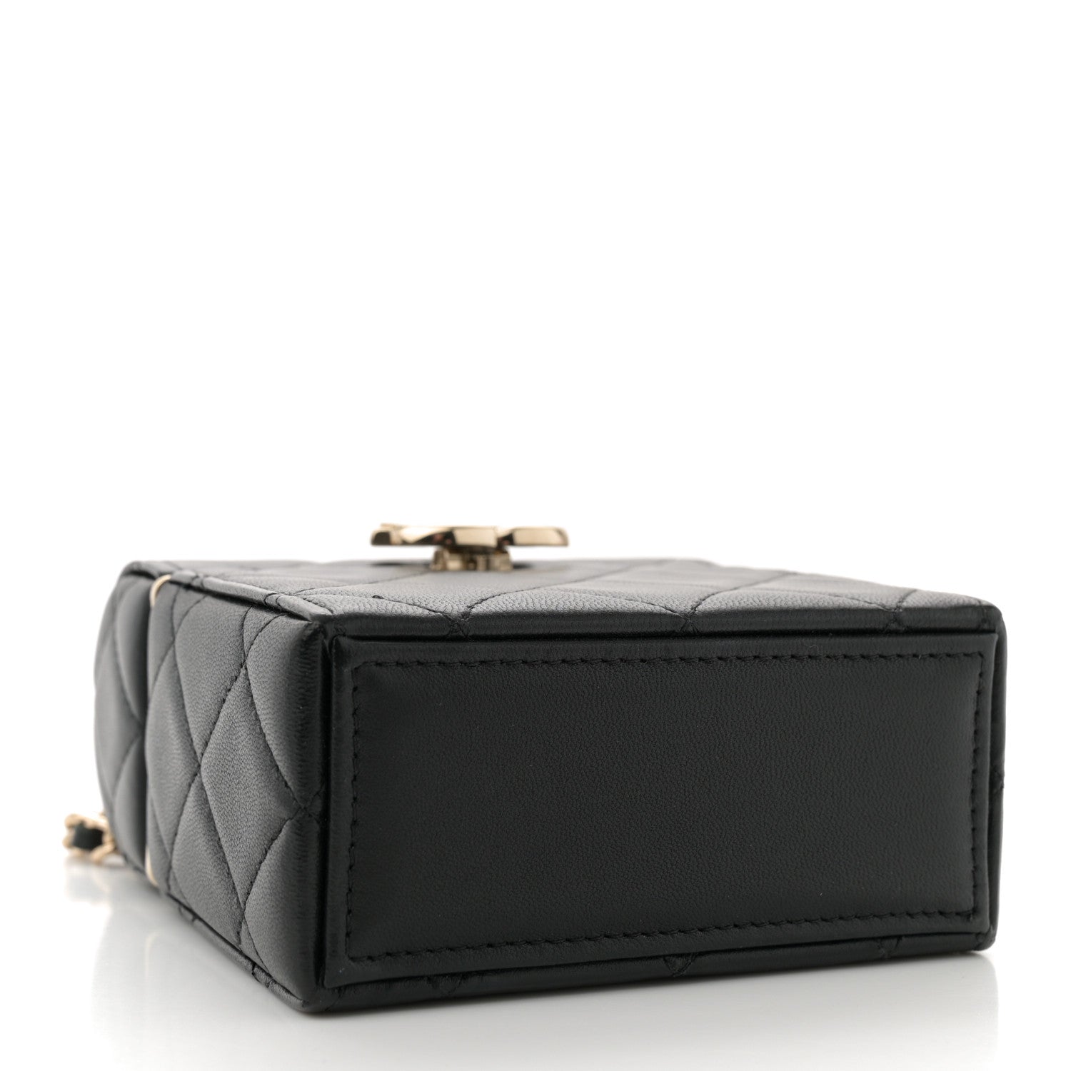 Lambskin Quilted Small Box With Chain Black