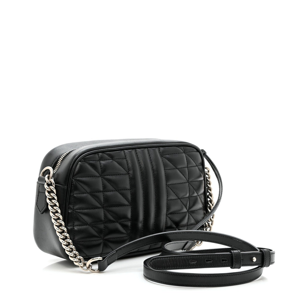 Calfskin Matelasse Aria Small GG Marmont Chain Shoulder Bag Black