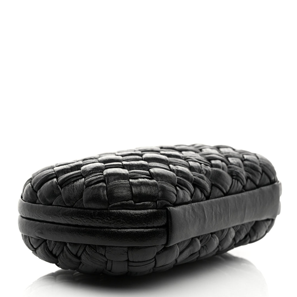 Nappa Intrecciato Knot Clutch Black