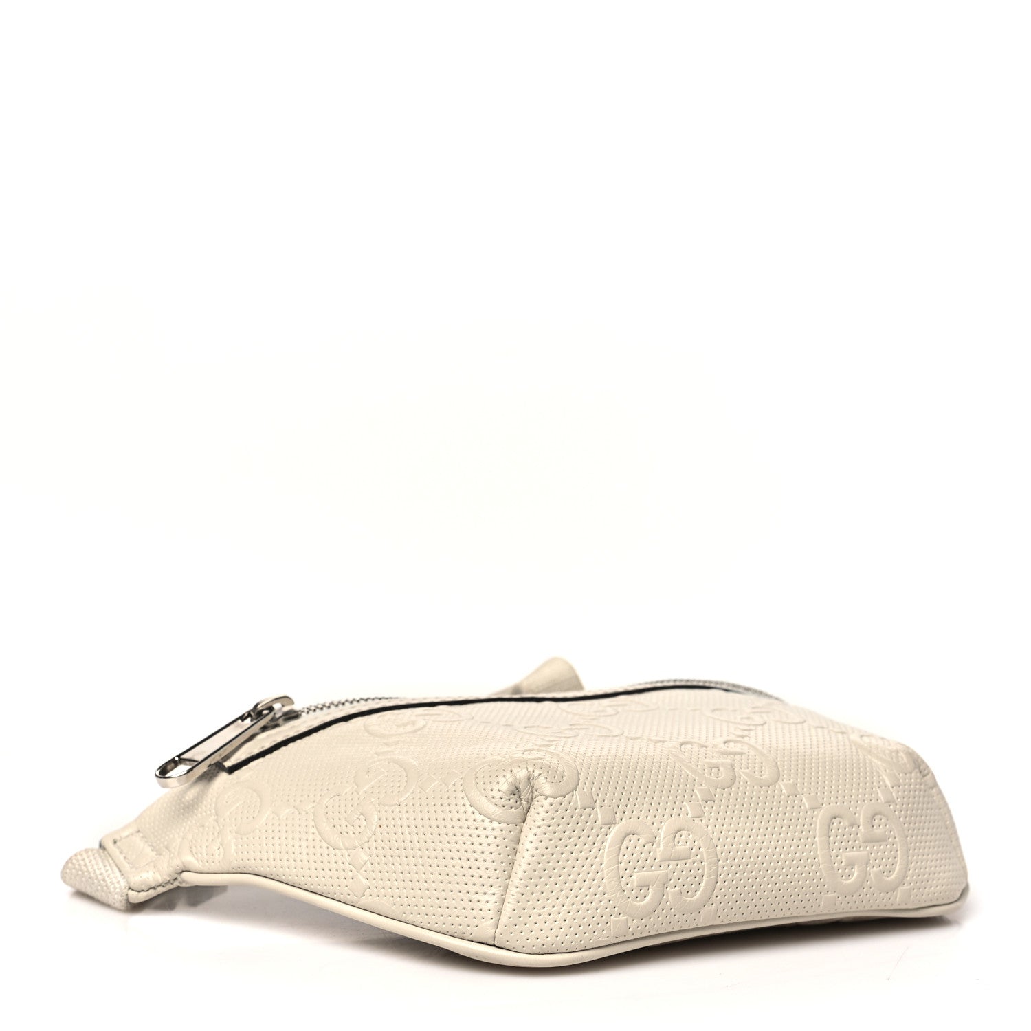 Calfskin GG Tennis Embossed Belt Bag Mystic White