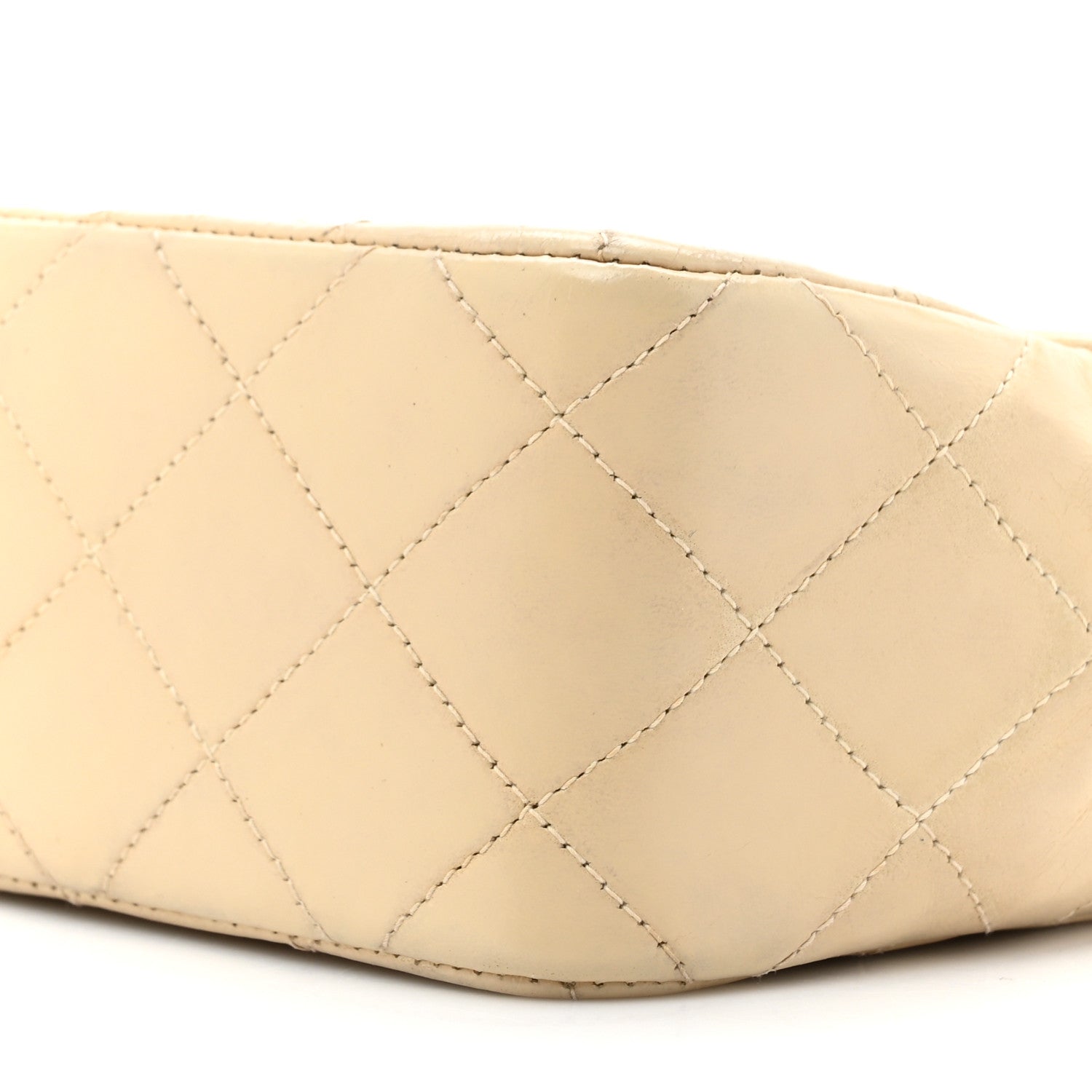 Lambskin Quilted Small Single Flap Beige