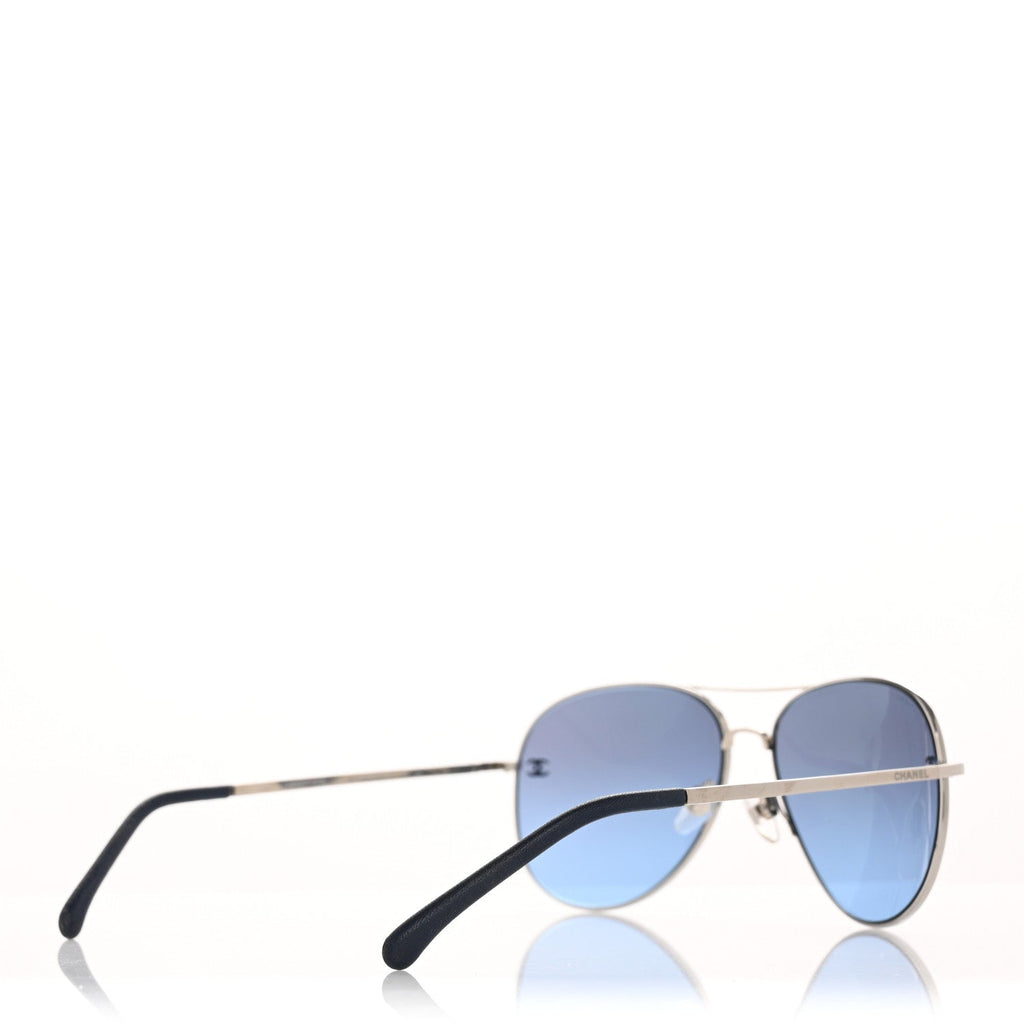 Metal Pilot Aviator CC Sunglasses 4189-T-Q Silver