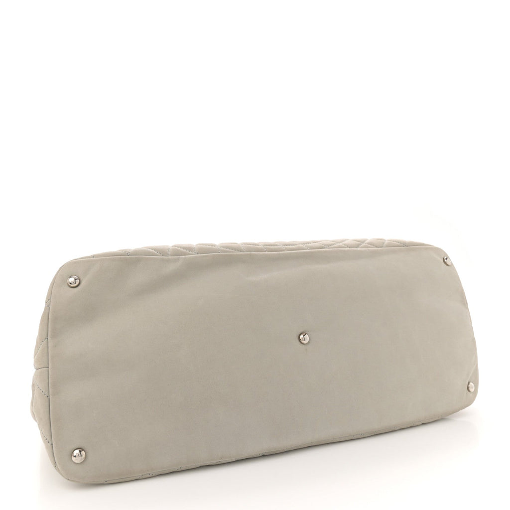 Iridescent Calfskin Large Sea Hit Tote Grey