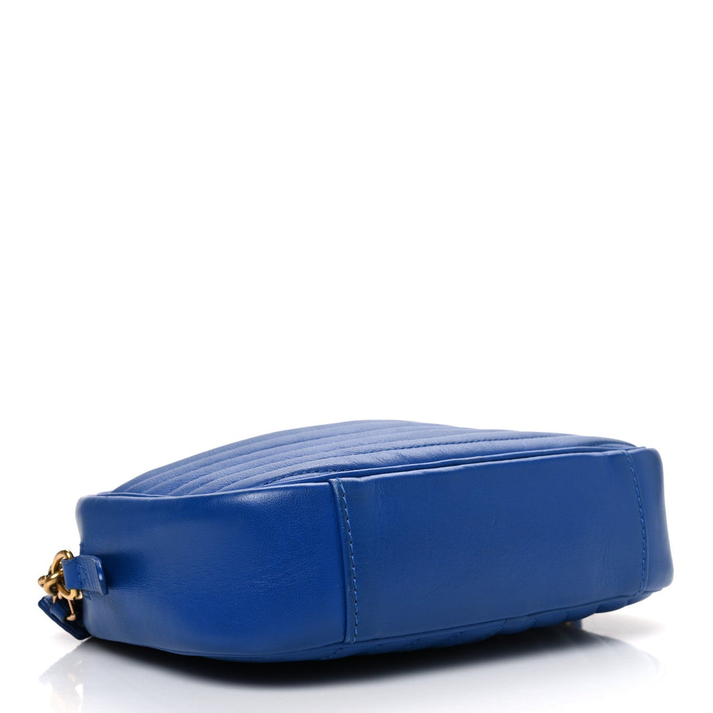 Calfskin New Wave Camera Bag Bleu Neon