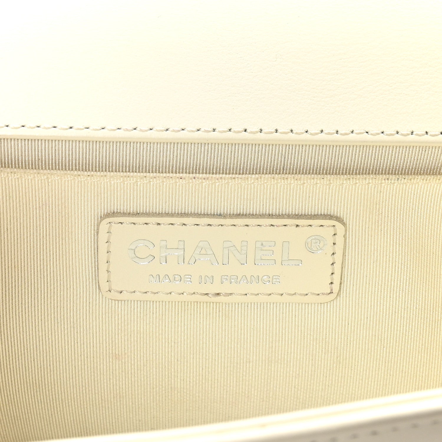 Calfskin Quilted Medium Boy Flap White
