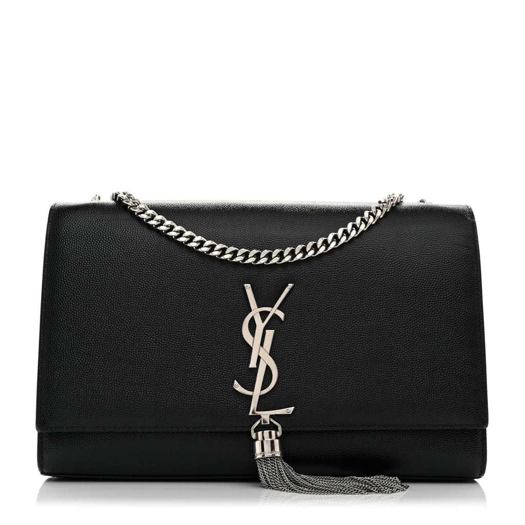 Grain De Poudre Medium Classic Monogram Kate Tassel Satchel Black