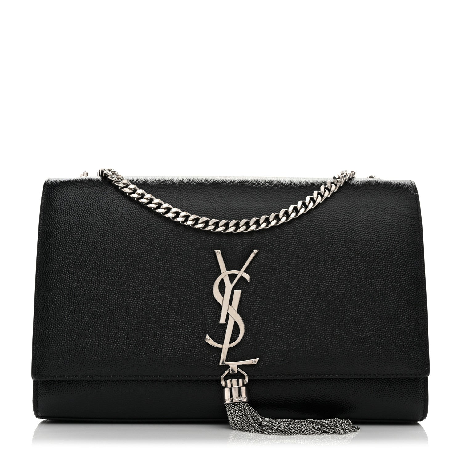 Grain De Poudre Medium Classic Monogram Kate Tassel Satchel Black