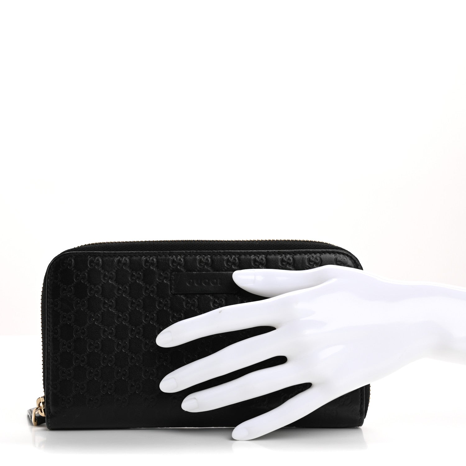 Microguccissima Zip Around Wallet Black