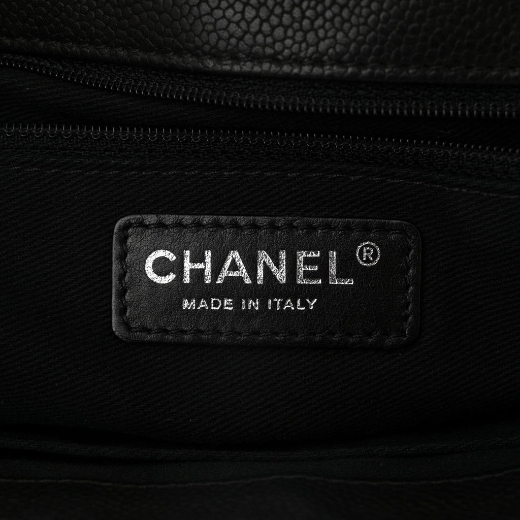 Caviar Quilted Medium Now and Forever Flap  Black
