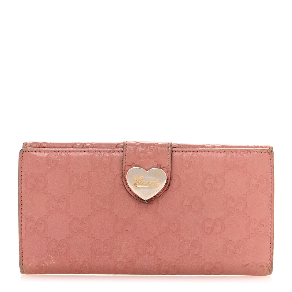 Guccissima Heart Continental Wallet Mauve