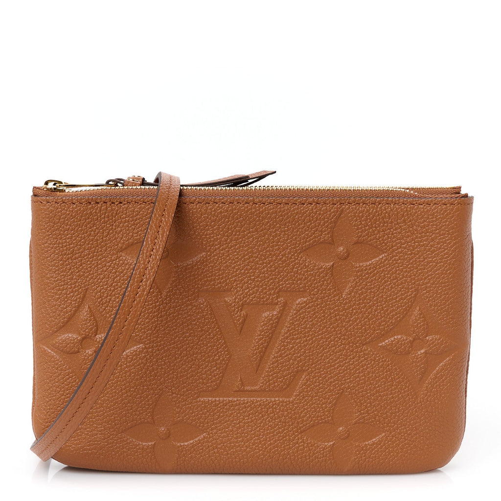 Empreinte Monogram Giant Double Zip Pochette Caramel