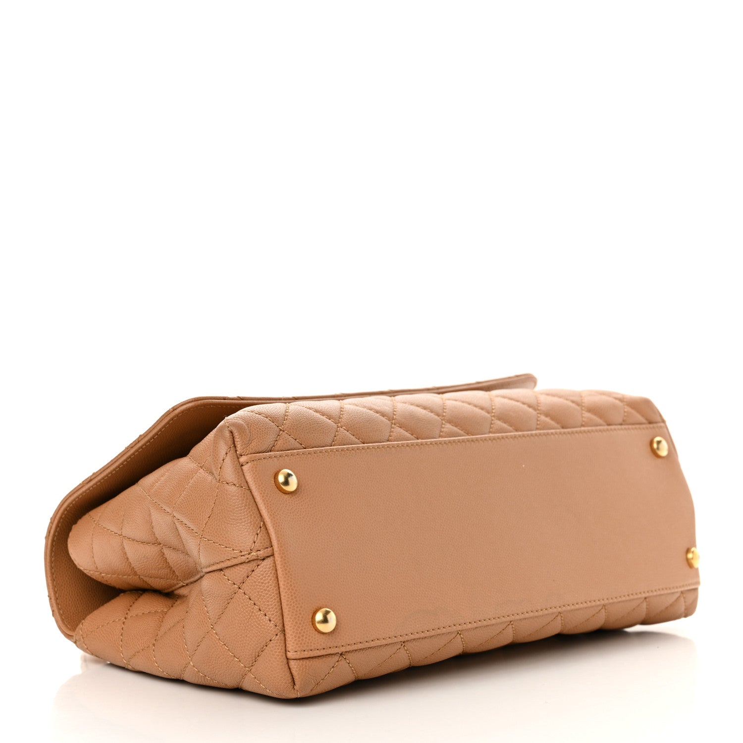 Caviar Quilted Small Coco Chain Handle Flap Brown