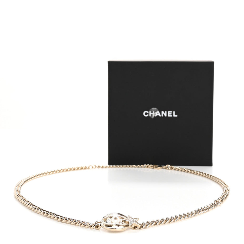 Metal Chain Crystal CC Star Belt Gold