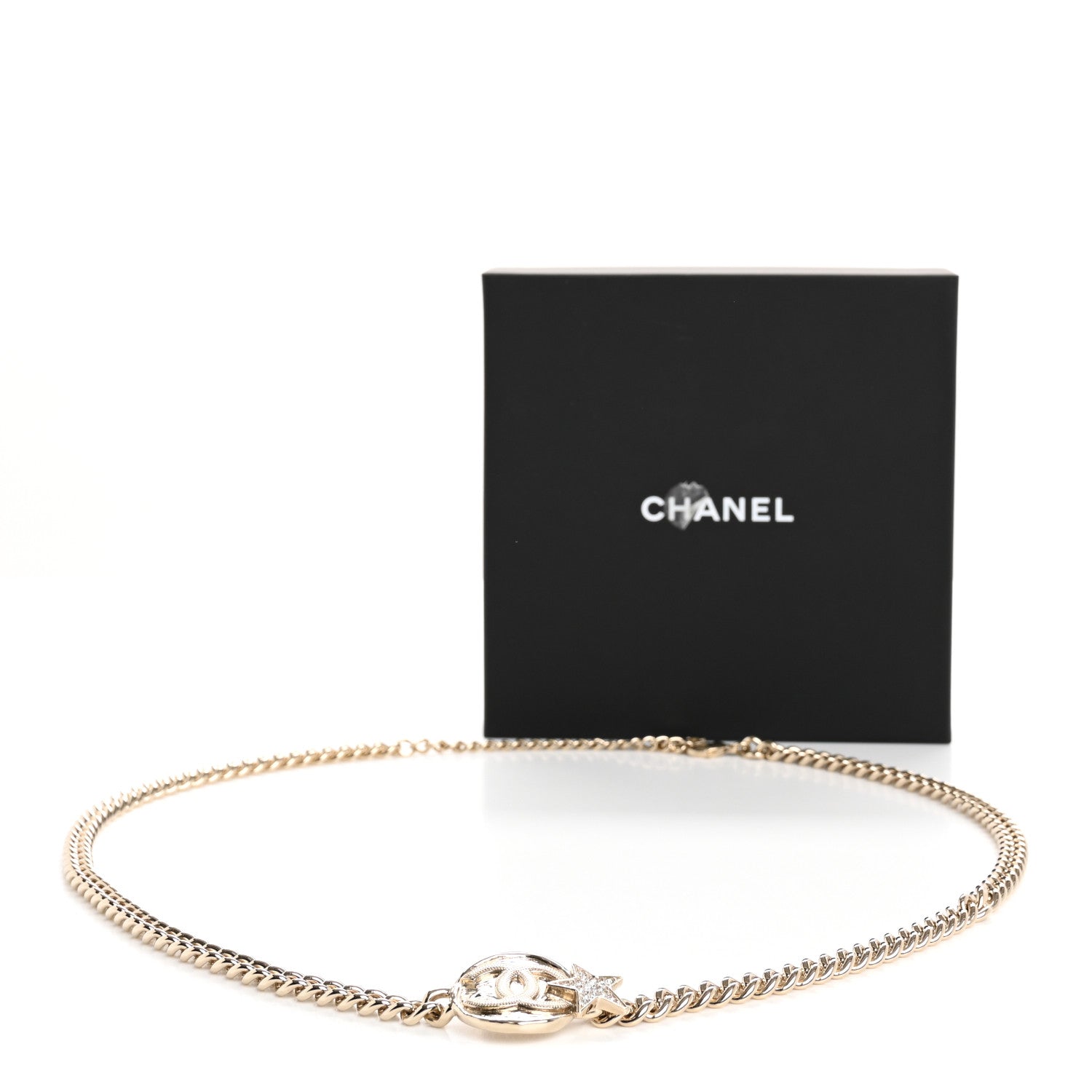 Metal Chain Crystal CC Star Belt Gold