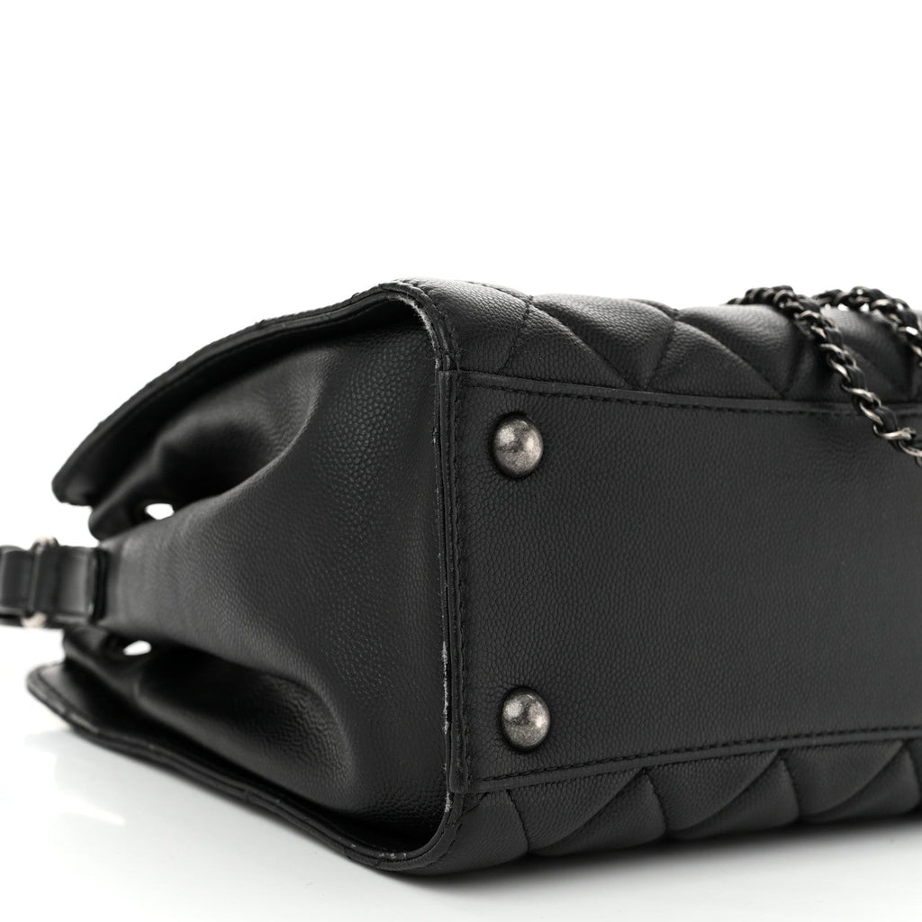 Caviar Quilted Small CC Bucket Bag Black