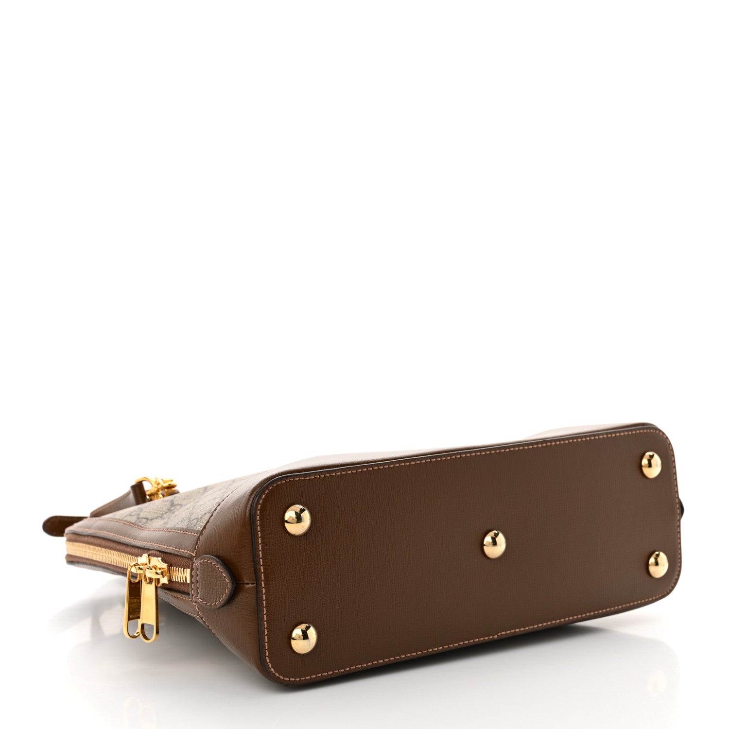 GG Supreme Monogram Azalea Calfskin Boutique Horsebit 1955 Top Handle Bag Beige Ebony Brown Sugar