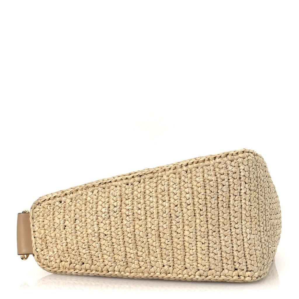 Yarn Raffia Effect Crochet Triangle Shoulder Bag Naturale