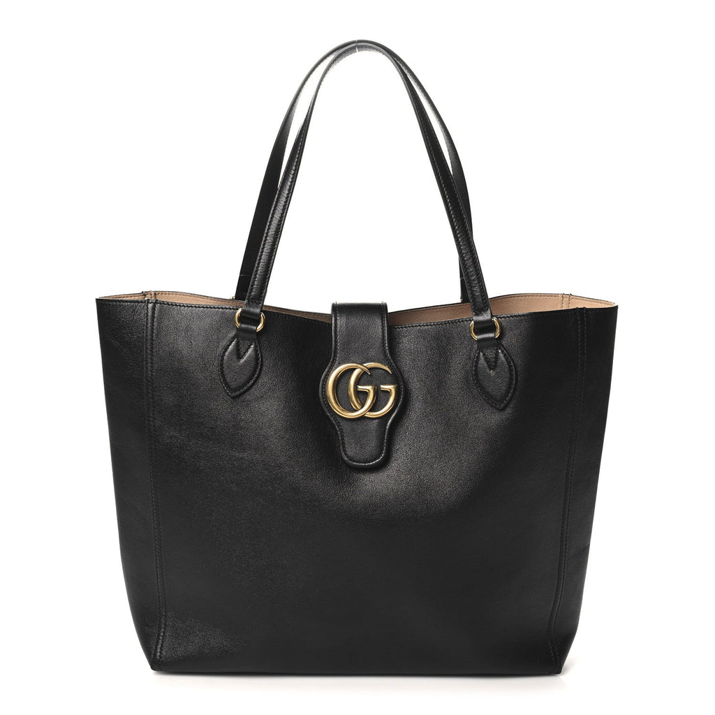 New Sakai Calfskin Lux Medium Dahlia Tote Black