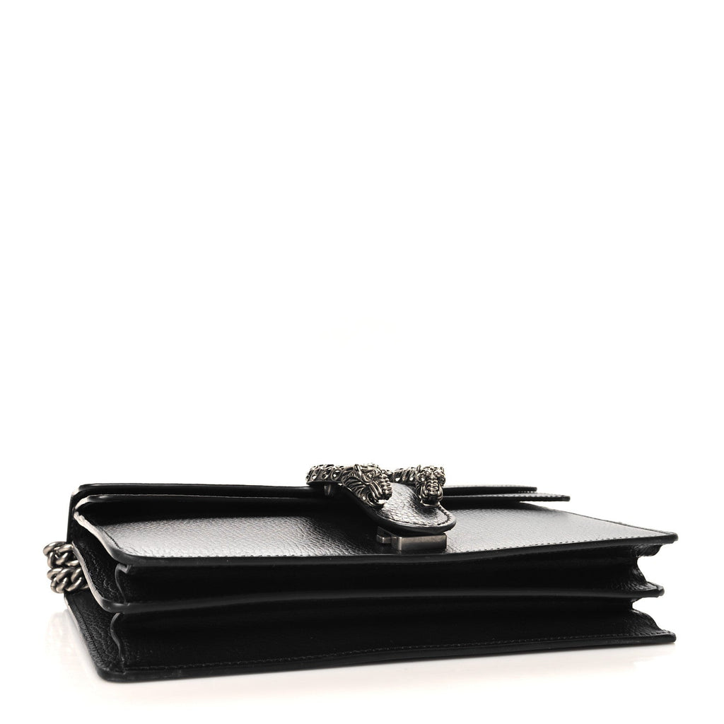 Pebbled Calfskin Small Dionysus Shoulder Bag Black