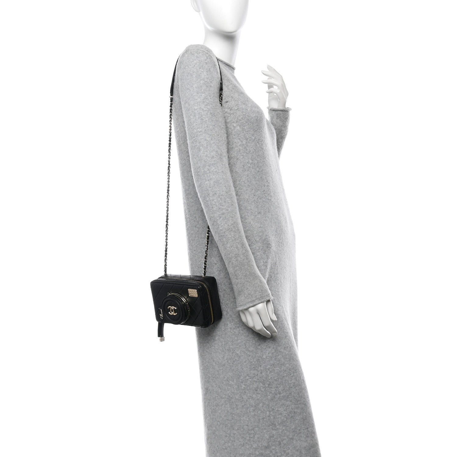 Lambskin Quilted Coco  Bag Black