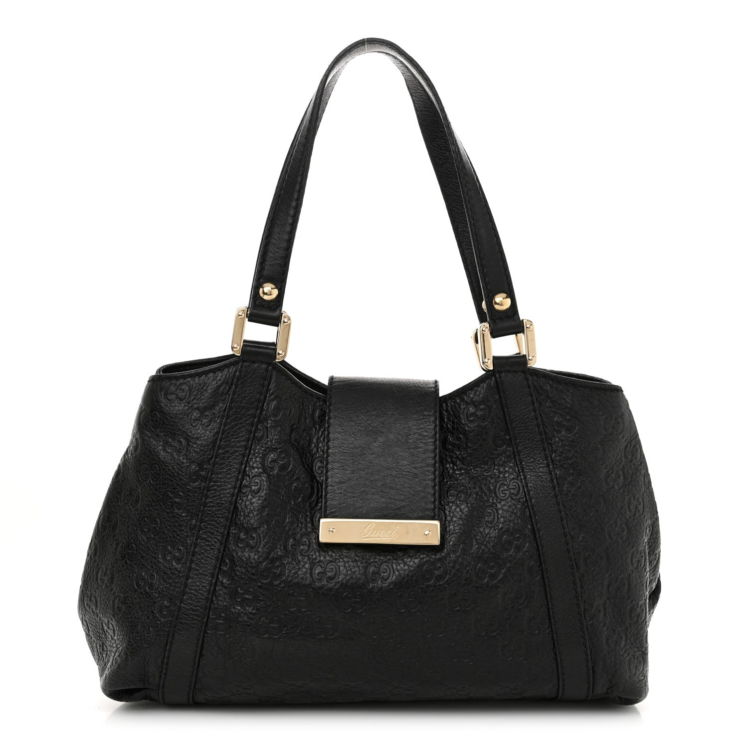 Guccissima Medium New Ladies Web Tote  Black