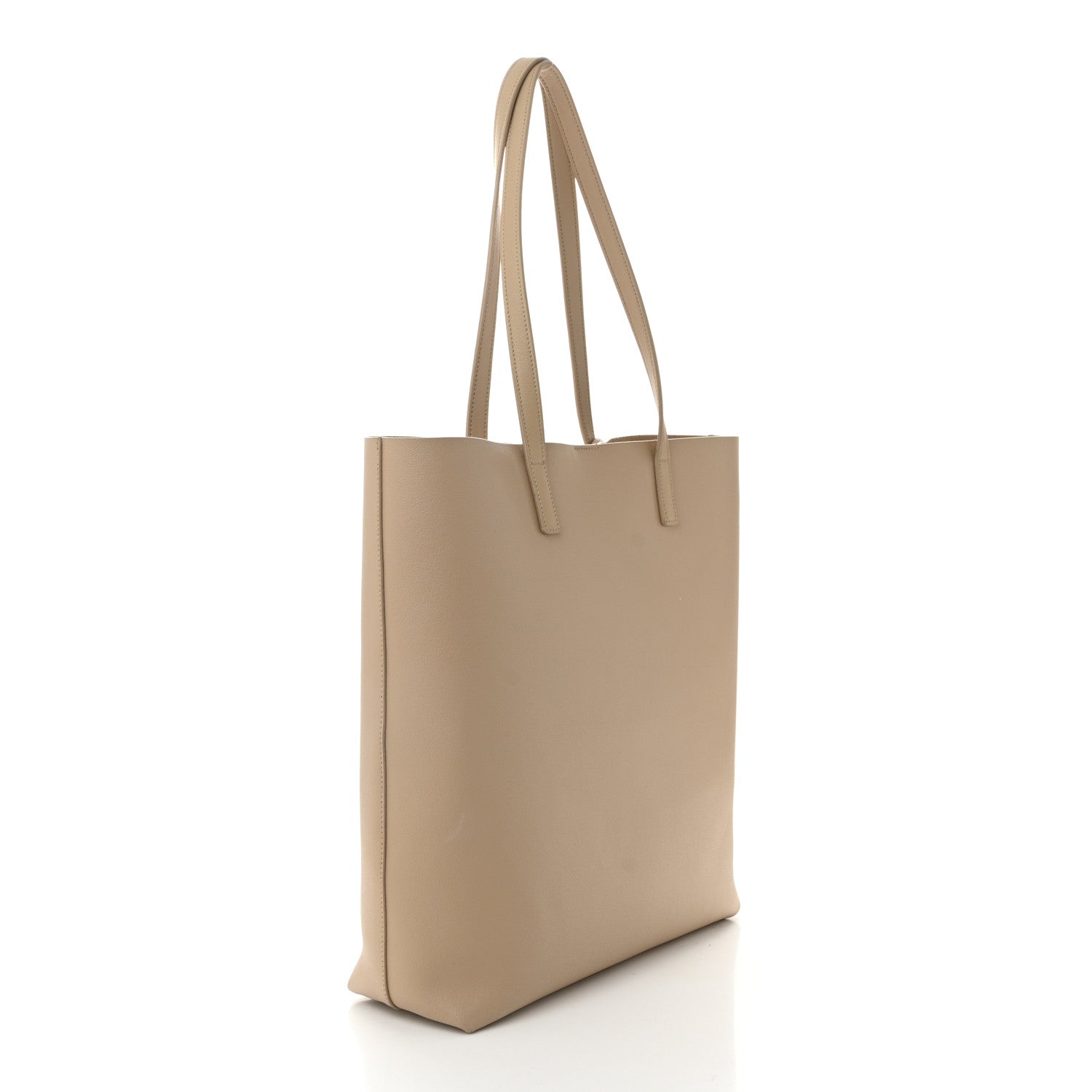 Calfskin North-South Shopping Tote  Dark Beige