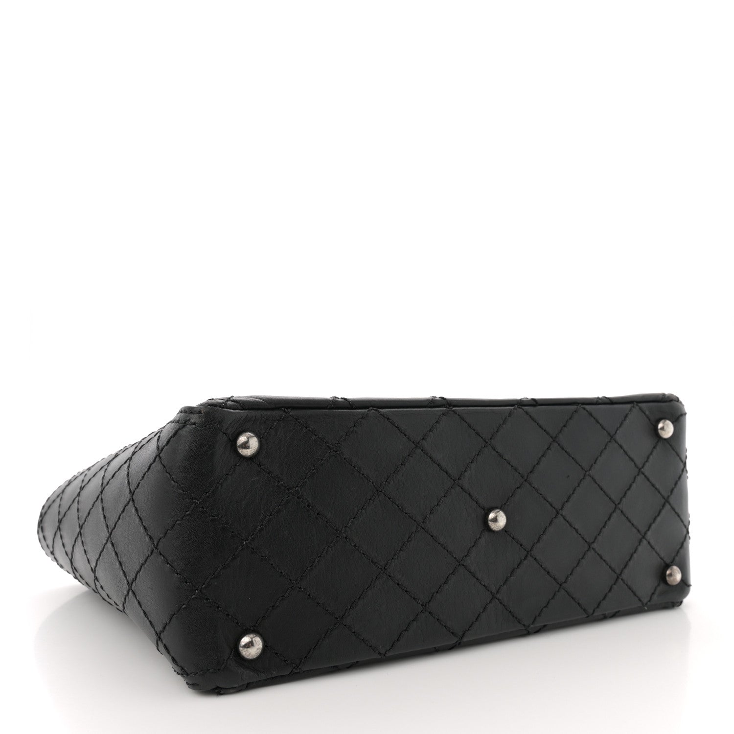 Grained Calfskin CC Pocket Tote Black