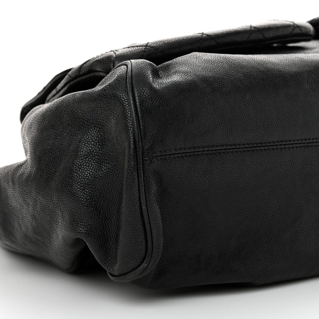 Glazed Caviar Reissue Double Pocket In The City Tote Black